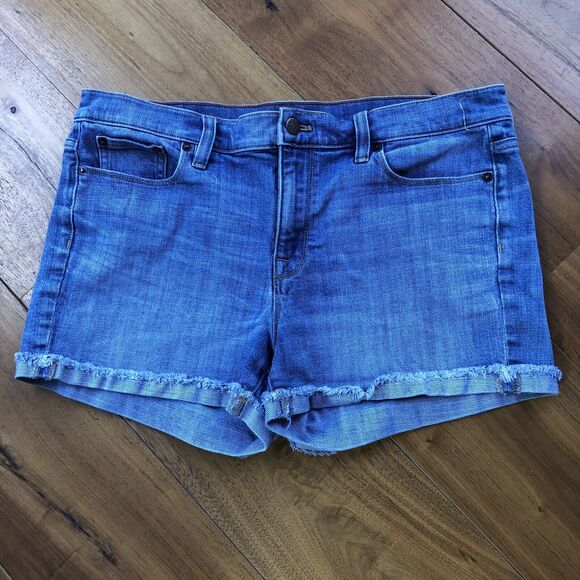 J. Crew Med Wash Denim Cut Off Style Jean Shorts Size 31 - Picture 1 of 11